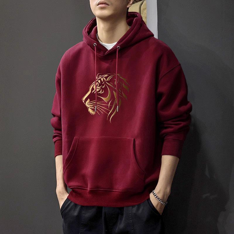 

American Retro Heavyweight Hoodie - Men s Trendy Loose-Fit Jacket for Fall/Winter 2XL (Recommended 175-195 lbs)
