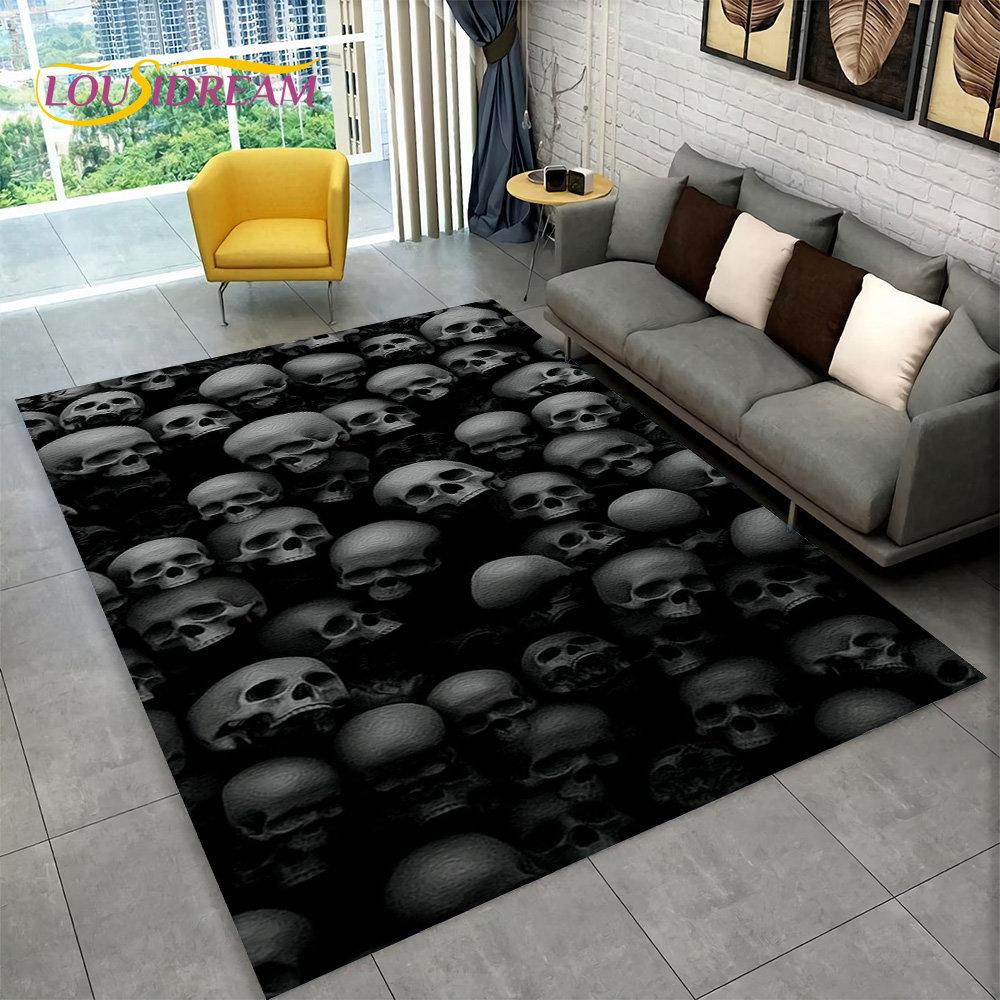 Dywan z motywem czaszki gotycki czarownicy, dywanik do salonu, sypialni, sofy, pokoju zabaw, wycieraczka, dekoracja, antypoślizgowa mata podłogowa