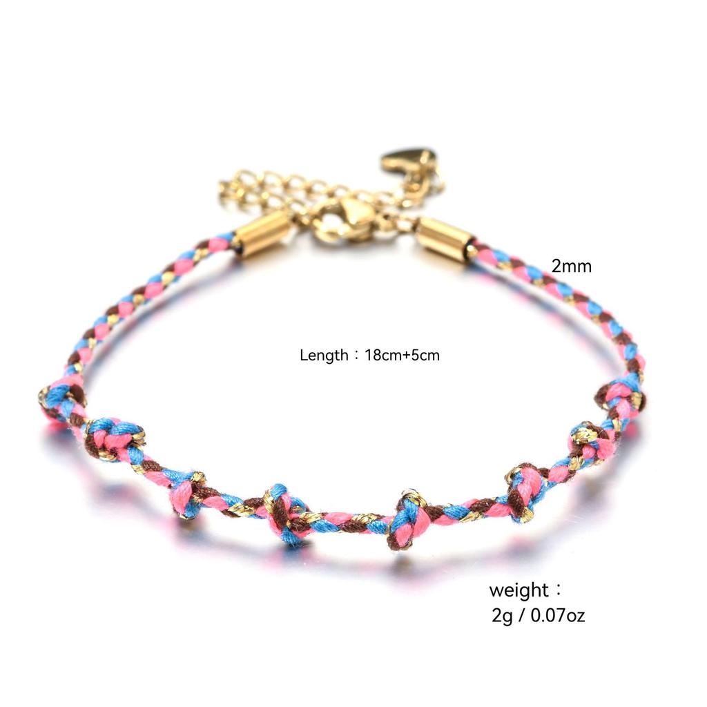 Personalized Bohemian Style Handmade Colorful Woven Bracelet for Women