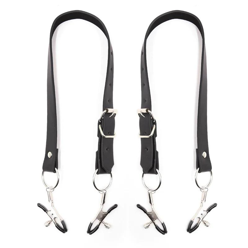 Labia Spreader Strap with Clamp Clip Onto Clitoris Spread Pussy Open Vagina Stimulator  Bondage Nipple Sucker Sex Toys Slave