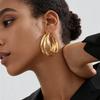 Metallic Multi-layer Geometric Round Silver Needle Earrings Cold Wind Personalized Earrings