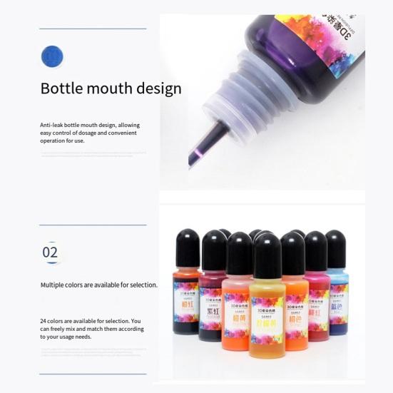 10ml Epoxidharzfarbe Hochkonzentrierter Harzfarbstoff Flüssiges Farbpigment für AB-Harz DIY Schmuckherstellung und Bastelarbeiten