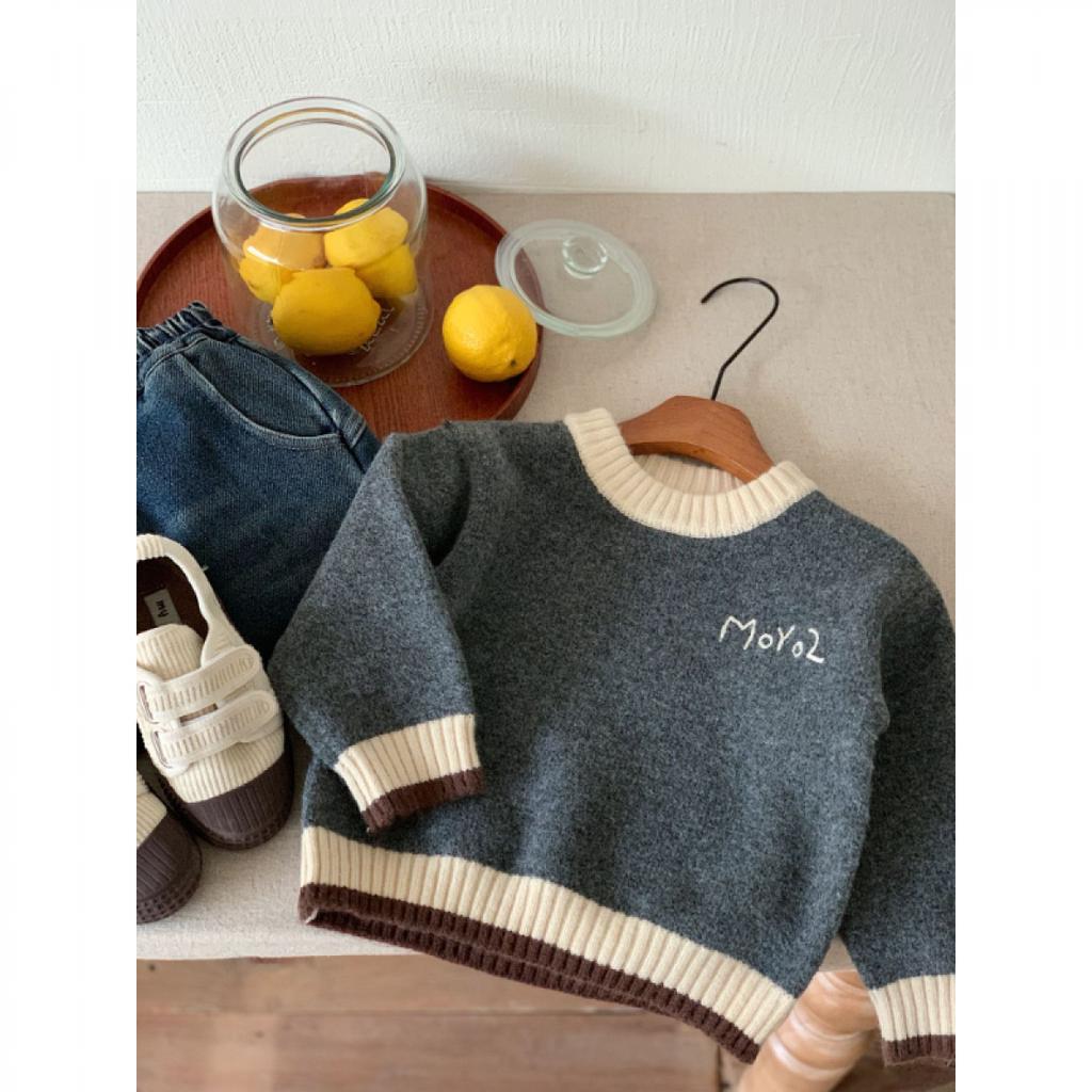 Dětský svetr 2024 zimní korejský celozápasový pletený svetr Dětské oblečení Nová chlapecká bunda vnitřní