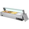 Commercial Food Warmer, 1500W Electric Stainless Steel Steam Food Warmer with Glass Cover, 4-Pan Countertop Buffet Bain Marie with Soup & Perforated