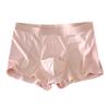 Men Boxer Briefs Mid-rise Elastic Waistband Breathable Mesh Shorts Underwear Solid Color U-Convex