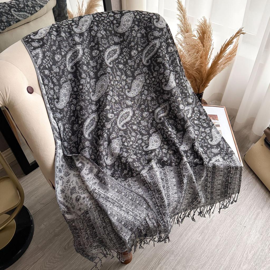 Tourism Shawl Women'S Ethnic Style Long Tassel Imitation Cashmere Scarf Xinjiang Yunnan Outer Cape Cape
