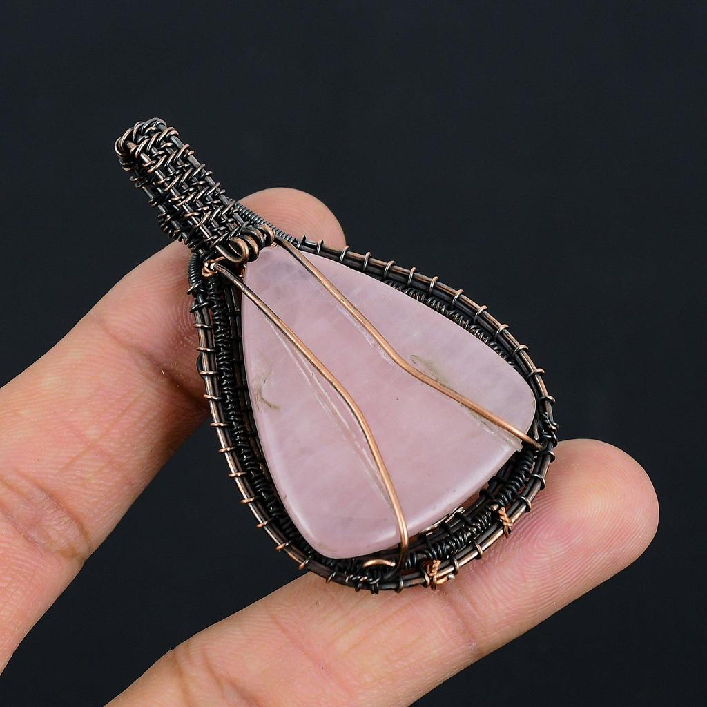 Tree Of Life Rose Quartz Jewelry, 999 Copper Wire Wrapped Pendant Handmade Gemstone Jewelry, Gifts For Wife Brand New Pendant