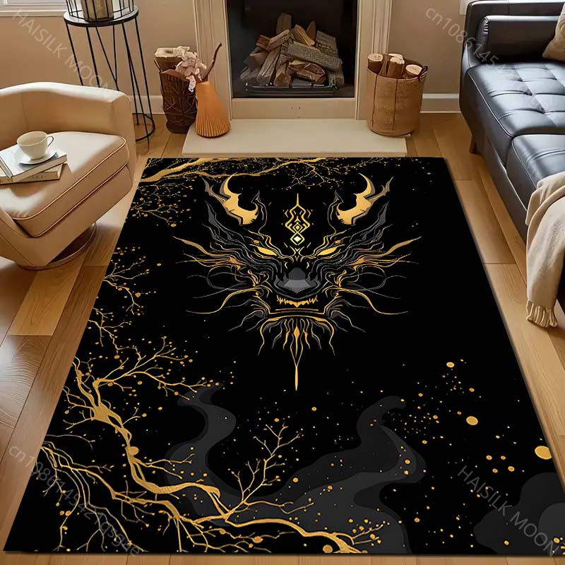 Nuovo sul Tappeto Stampato con il Misterioso Totem del Drago! Tappetino Antiscivolo Isolante Acustico per Ingresso Soggiorno Camera da Letto, Tappeti per Divano