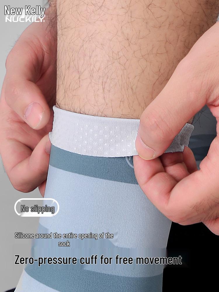 NUCKILY Anti-slip Compression Cycling & Running Socks, Unisex Mid-calf for All Seasons