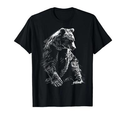 Bär Tierkunst Grafikzeichnung Motiv Bären-T-Shirt