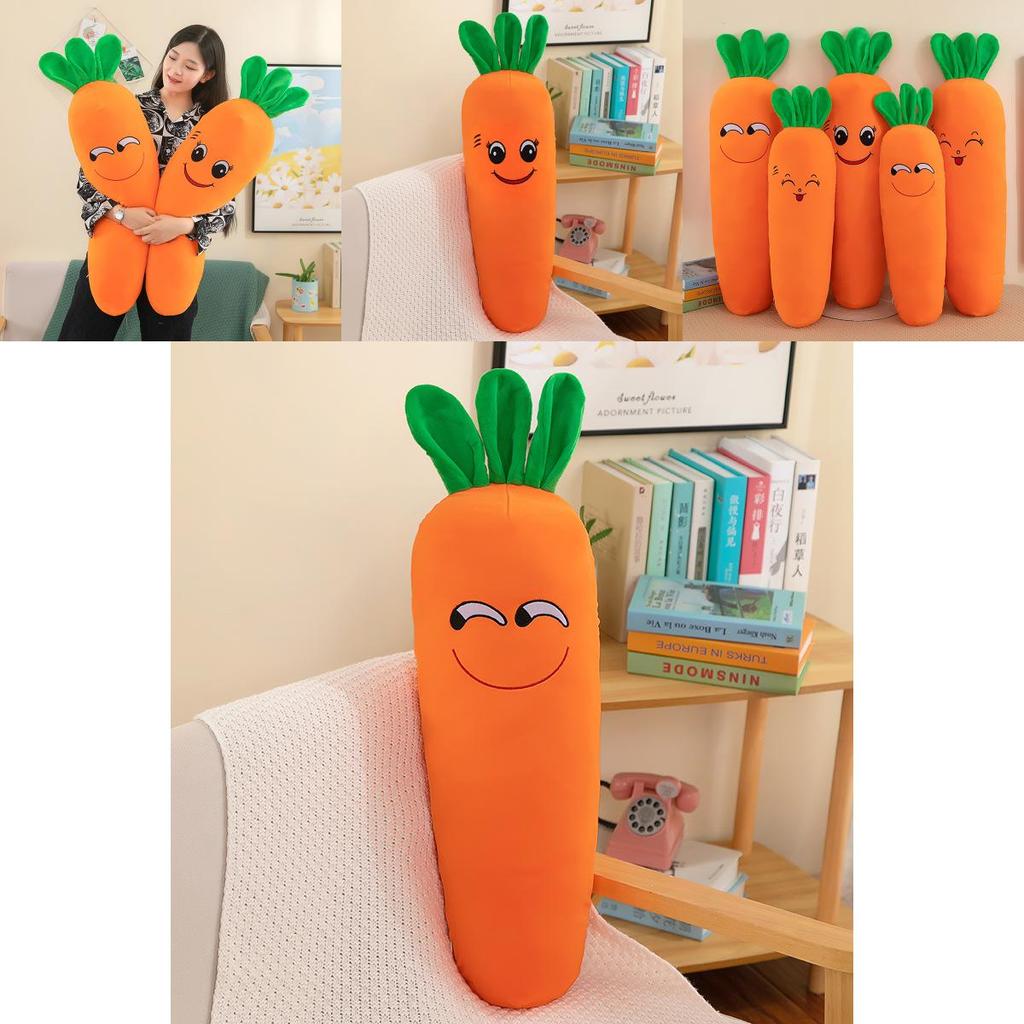 Ultra Soft Carrot Plush Body Pillow Huggable Stuffed Toy Adorable Bed Cushion