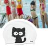 2pcs Unisex Cartoon Pattern Silicone Swimming Cap for Children(Cat)