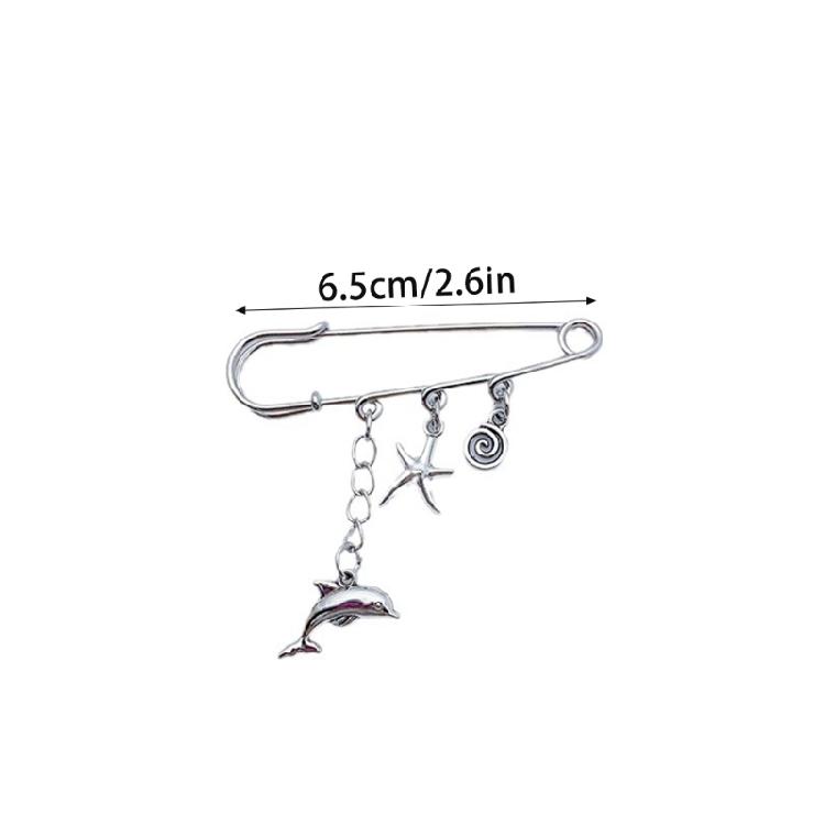 Trendy Lapel Pin Delicate Chain Pins Fashion Pendant Brooch Alloy Material