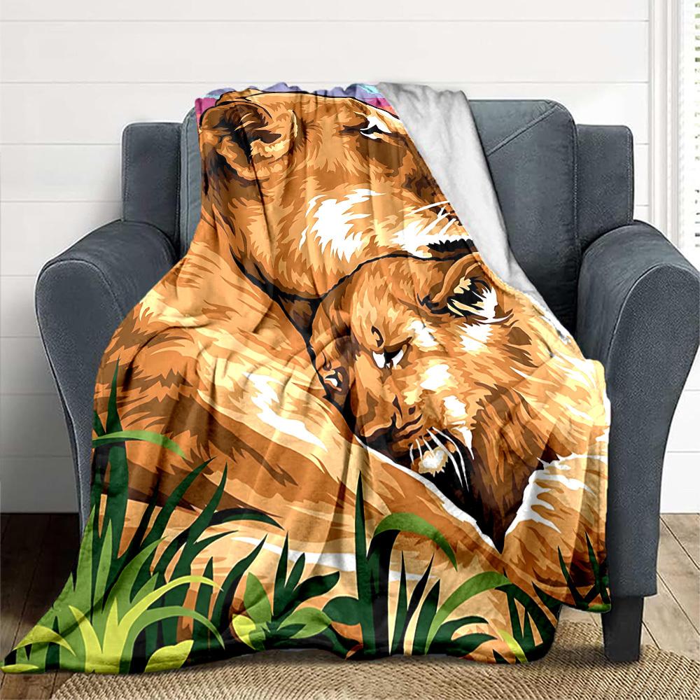 1pc Lioness Blanket Lightweight Blanket Throw Blanket For Sofa, Bed, Travel, Camping, Livingroom, Office yy251010062