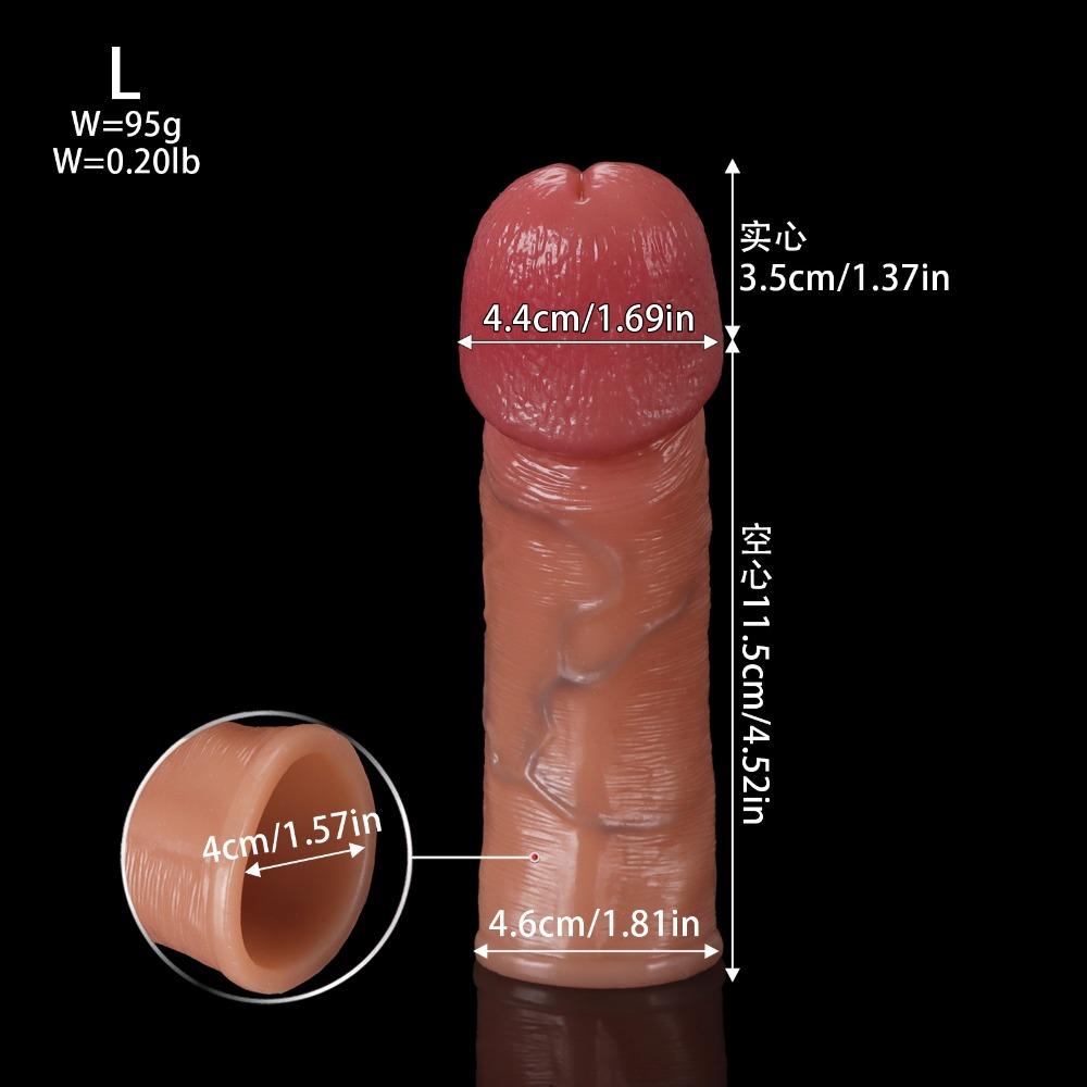 Soft Silicone Penis Extender Thicker Longer Delay Ejaculation Intimate Toy for Couples