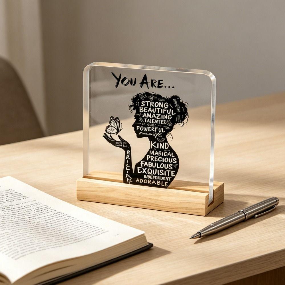 Clear Inspirational Plaque Acrylic Gifts for Mum Desktop Decoration Gift