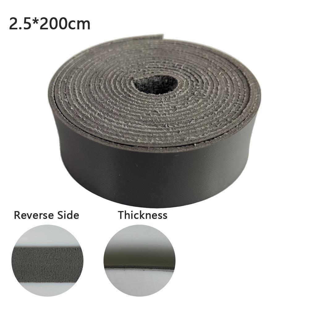 

Distressed Pattern PU Leather Strips 1.8mm Thickness Cowhide Leather New Leather Fabric Grey-2.5*200cm