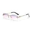 Glasses Borderless Polygonal Metal Sunglasses Men'S Delicate Sunglasses Women'S Ins Glasses