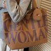 Large-capacity Letter Canvas Bag Female Internet Celebrity Fashionable One-shoulder Tote Outbound Portable