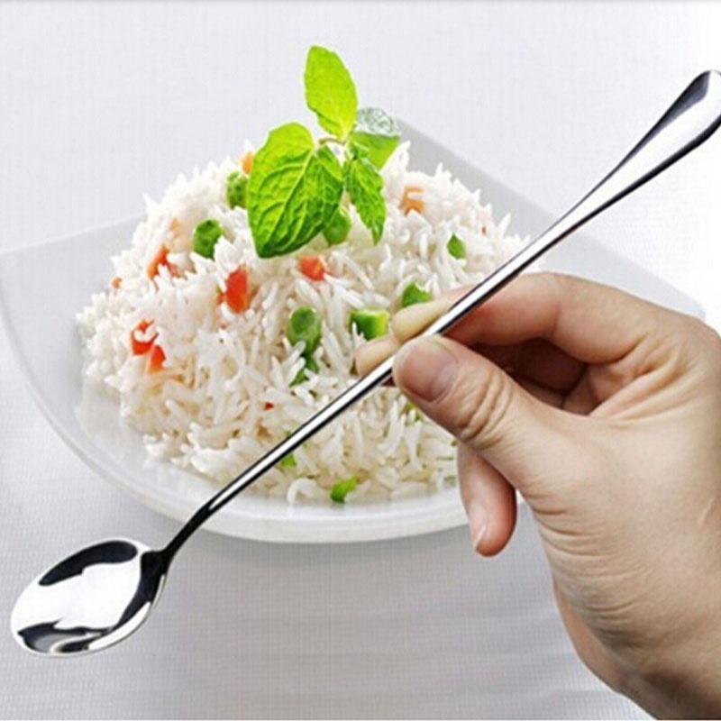 Nytt 1 stk 18,5 cm langt håndtak i rustfritt stål Te Kaffeskjeer Iskremskjeer Bestikk