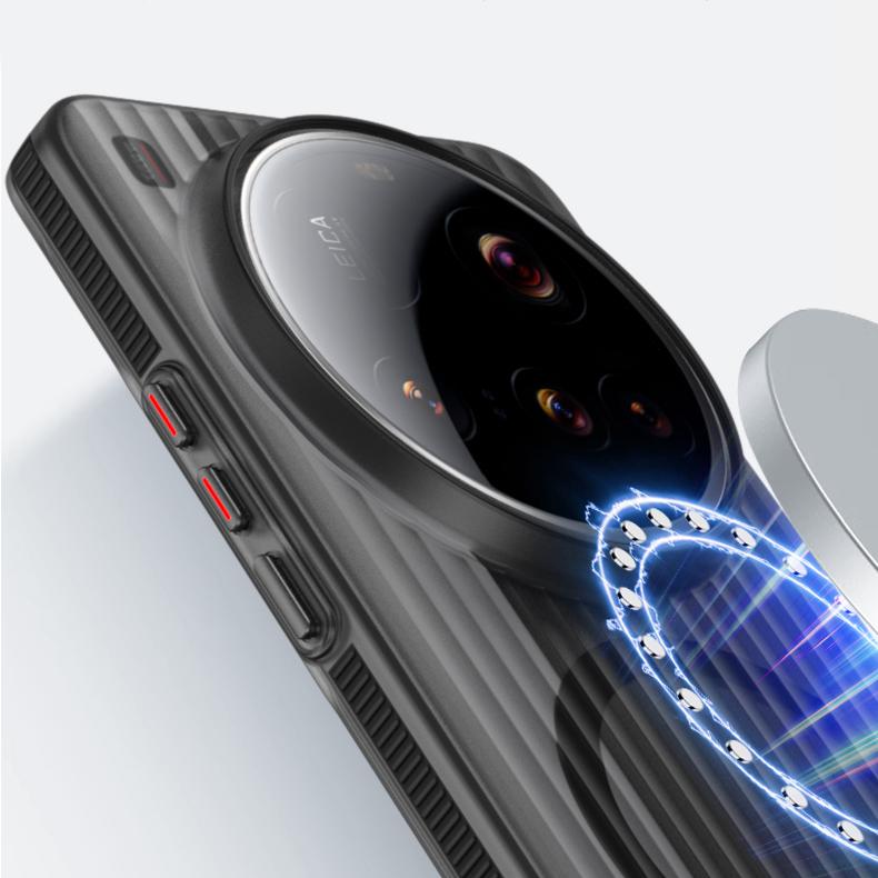 For Xiaomi 15 14 Ultra Case ELVEV Ultra-Thin Anti-fingerprint Hard PC Corrugated Clear Back Cover for Xiaomi Mi 15 Ultra