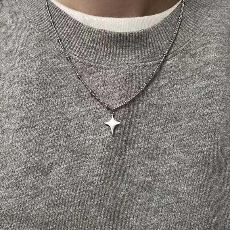 Chain Necklace Y2k Star Neck Jewelry Alloy Material Gift for Fashion Lover