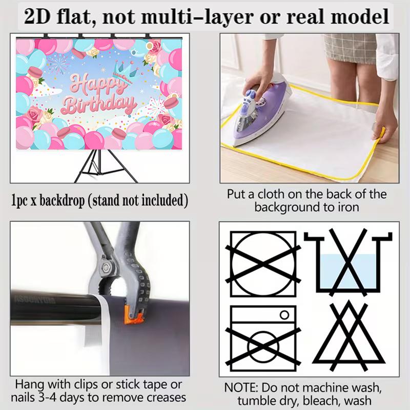 Birthday Theme Banner, Multicolor Photo Backdrop Wall Decor for Party