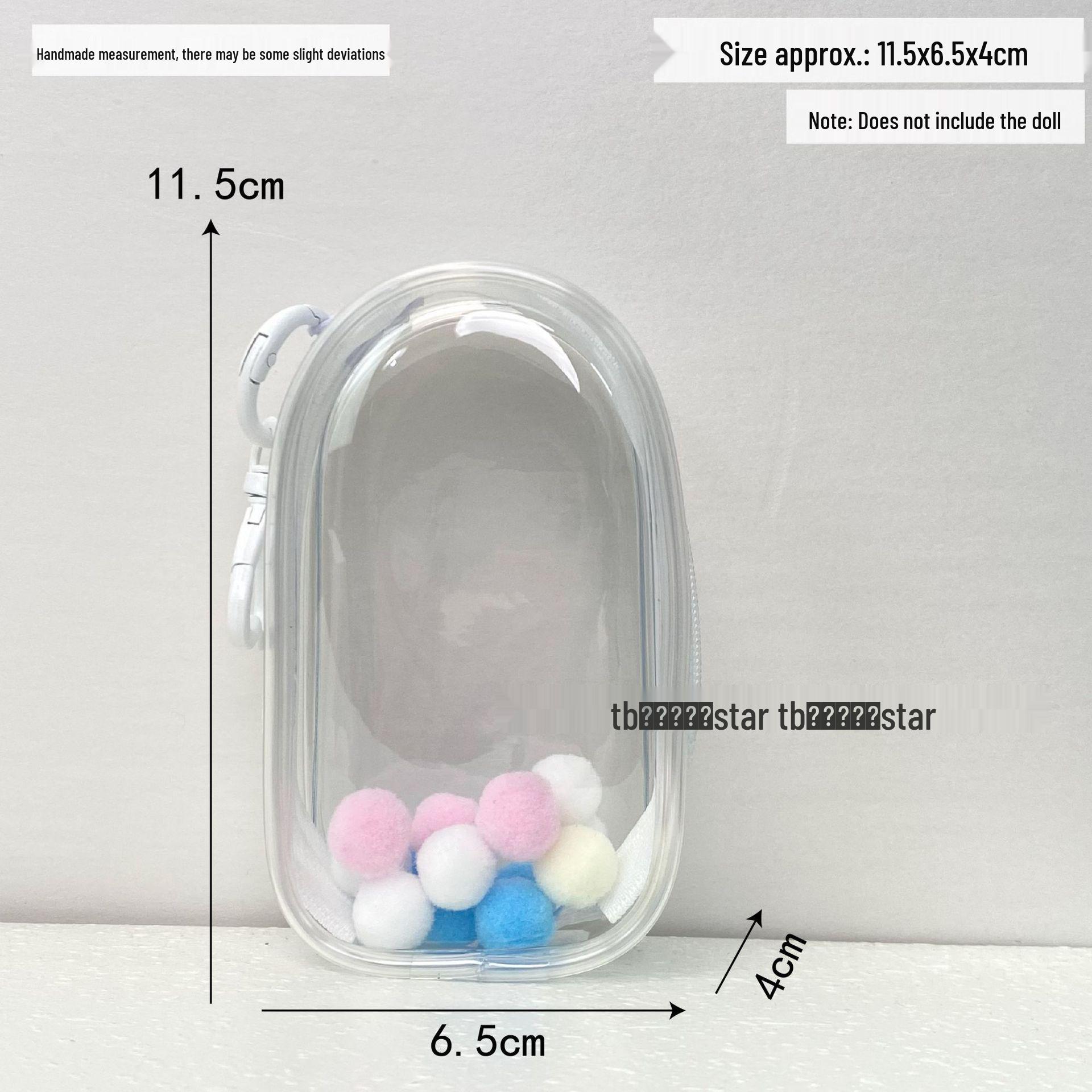 

Labubu 4.0 Heart Code Series 4th Gen Protective Case: 10cm Doll Bag with Transparent Dust Cover, Ita Bag Bag + Double-Hole Cable Tie