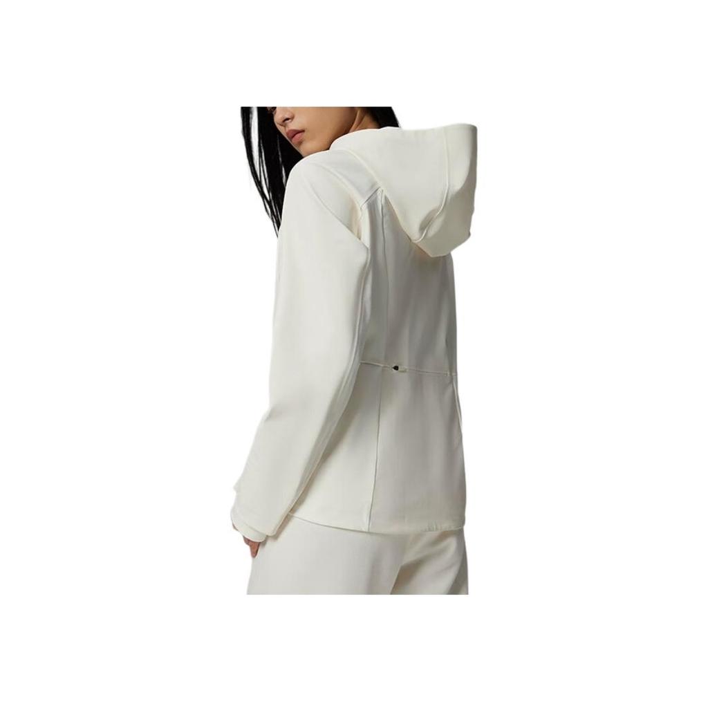 Saucony Hooded Solid Color Zipper Breathable Lightweight Jacket Women Jacket Oatmeal-White SC1240155A-WT30