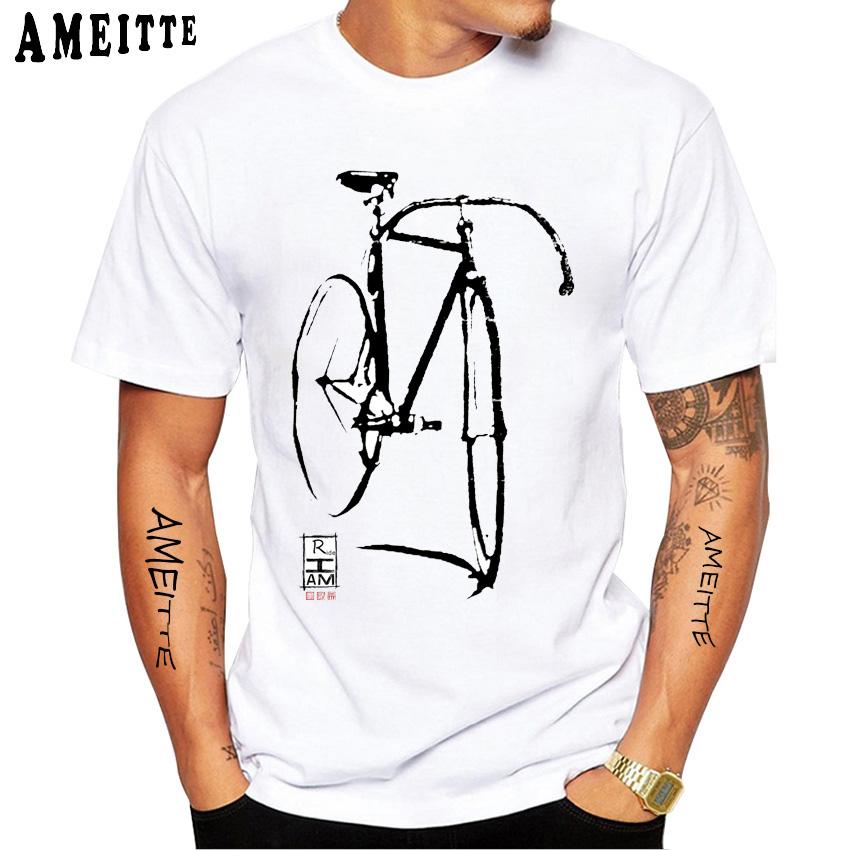 Moda Ilustrowana Retro Rowerowa Kolarstwo Motywacja Zespół Wyścigowy T Shirt z nadrukiem Męska koszulka Bicyles Sport