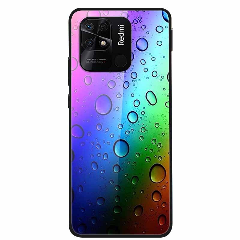 For Redmi 10C Case Luxury Tempered Glass Back Cover Hard Case For Xiaomi Redmi 10C 10 C Capa Redmi10C Shockproof Funda Coque
