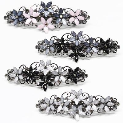 Elegant Hair Clips for Women and Girls, Shiny Rhinestone Flower Hair Clips for French Style Hair Clips