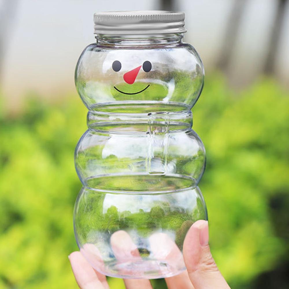 500ml Christmas Candy Jars Christmas Snowman Shaped Snacks Storage Bottle