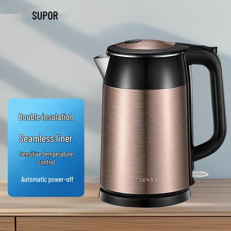 SUPOR 1.7L Electric Kettle CN plug (adapter included)