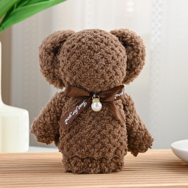 Coral Fleece Pineapple Grid Little Bear Towel - 30*30, Party Favor Gift