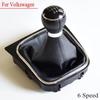 5/6 Speed Stick Gear Shift Knob With Leather Boot Collar Case For Volkswagen VW Golf 5 V MK5 MK6 Jetta 2005-2014 Car Stying