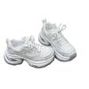 Thick-soled Heightening Dad Shoes Women's Spring 2025 New Versatile Sports and Leisure Women's Shoes Mesh Breathable White Shoes