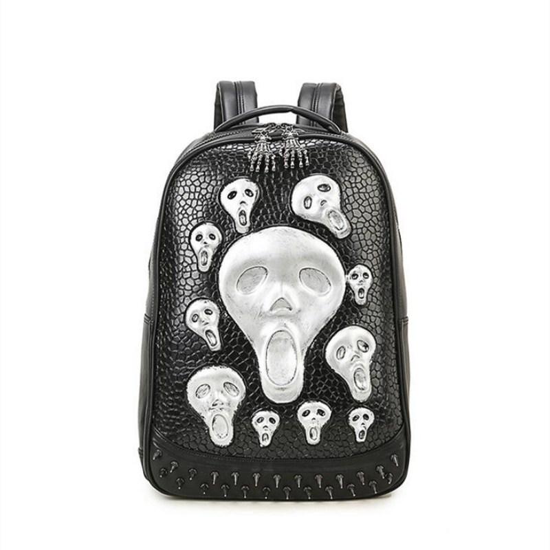School 3D Skull Head Backpack Women 's 