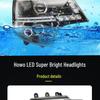 Super Bright LED Headlight Assembly for Sinotruk Howo T7H - Modified A7/T5G/TX/T6G Bi-Xenon