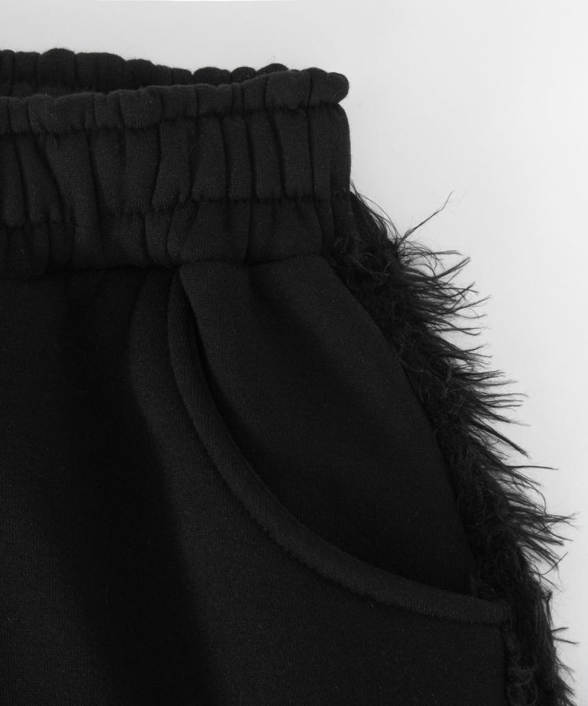 Lekim Fur Flare Sweatpants (Black)