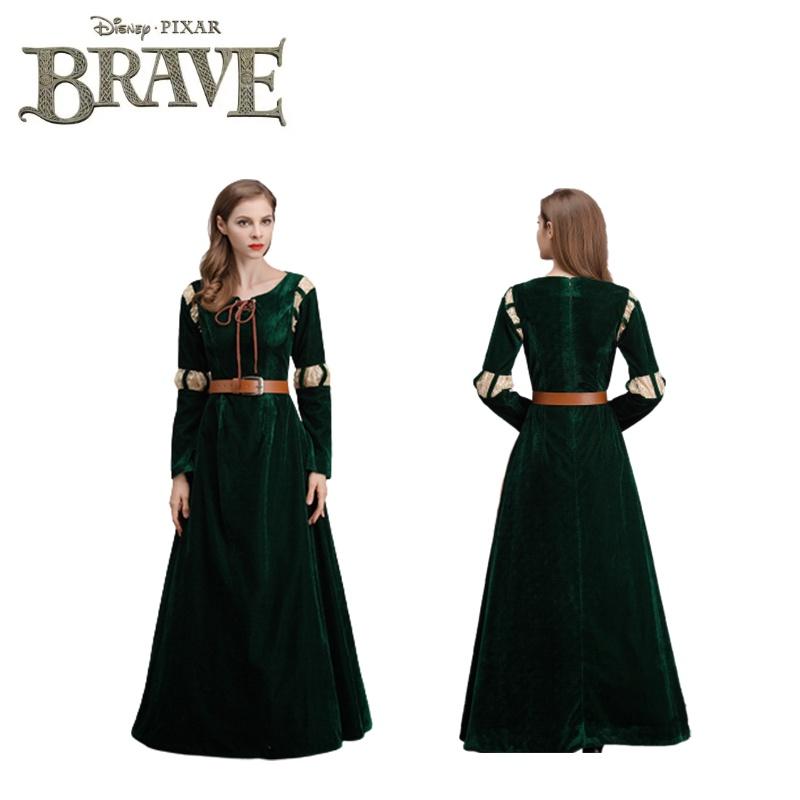 Disney Brave Merida Princess Costume Adult Dress High Quality Cosplay Suit For Halloween Party