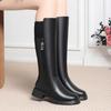 Fashion Women's High Boots Winter 2025 New Genuine Leather With Wool Warm Large Size Non-Slip Women's Snow Boots