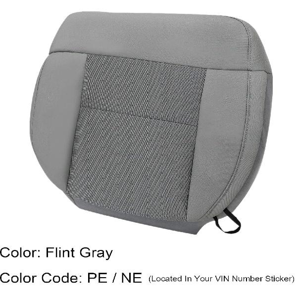 

Priprilod Gray Cloth Driver Side Bottom Replacement Seat Cover Compatible with Ford F150 XLT 2004 2005 2006