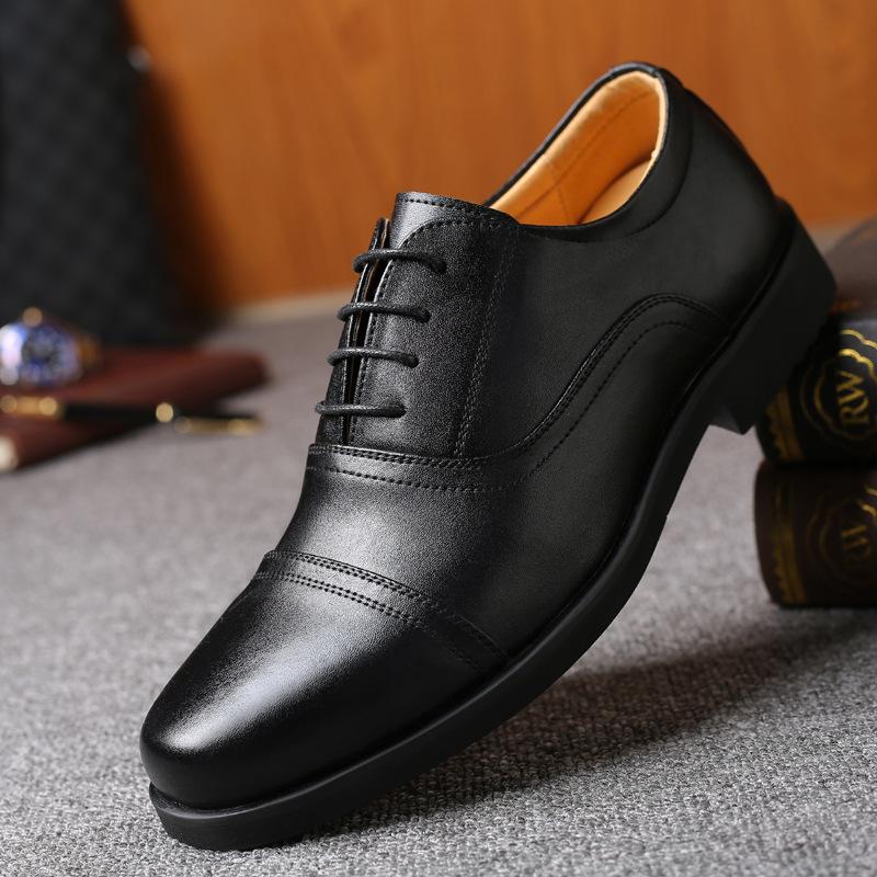 Trzyczęściowe męskie casualowe biznesowe skórzane buty do sukienki męskie antypoślizgowe skórzane buty robocze ochronne