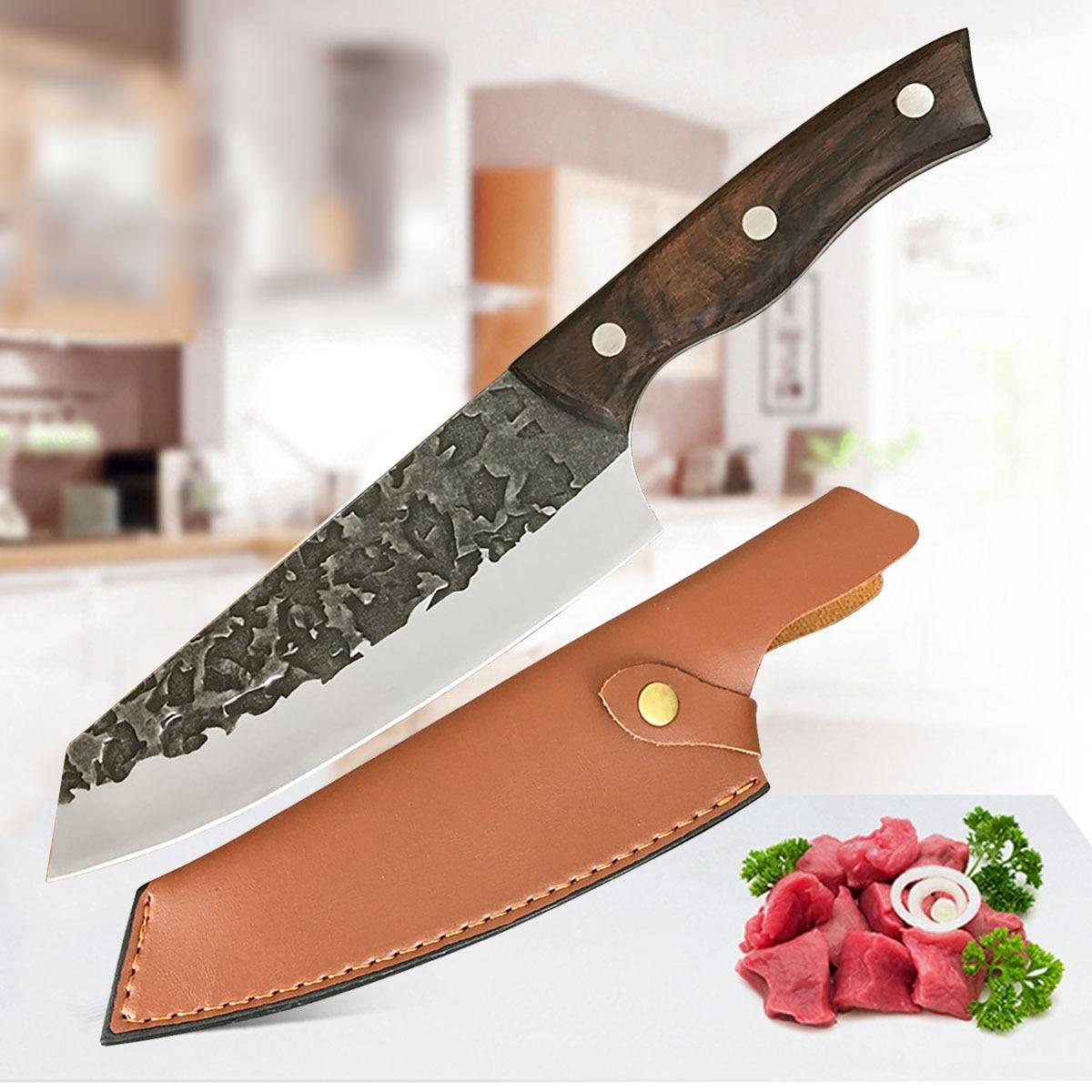 

Кованый японский кухонный нож, сашими, суши, нож для нарезки говядины, разделочный нож для повара, мясника, охотничий нож