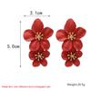 Koreanische Neue Doppel-schichten Blume Tropfen Ohrringe für Damen Übertrieben Frauen Floral Ohrringe Modeschmuck aretes de mujer