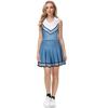 Olivia Cheerleader Uniform Princess Top Skirt Blue White Cheerleading Outfits Halloween Party Costume For High School Girls