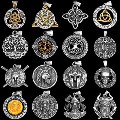Nordic Vikings Tree of Life Odin Necklace Stainless Steel Men Celtic Amulet Pendant Vintage Punk Jewelry