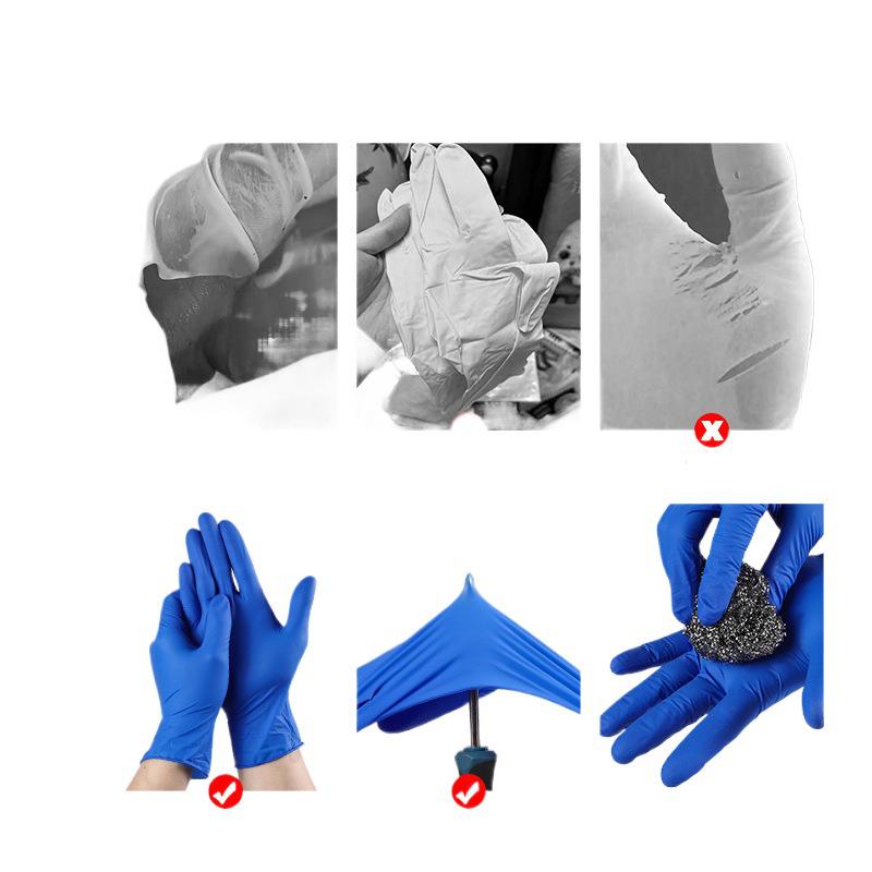 Disposable Food-Grade Nitrile Gloves - Durable, Waterproof, Latex-Free for Kitchen Cleaning and Dishwashing