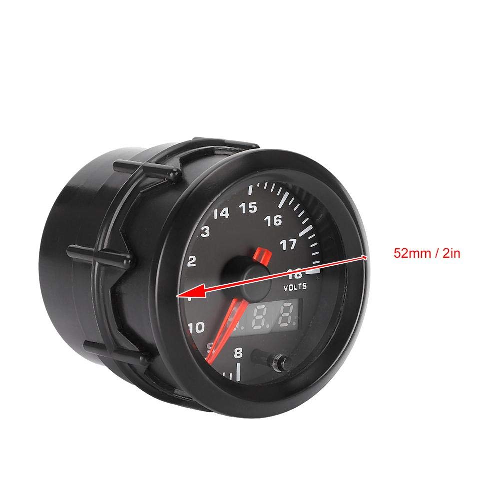 Car Voltmeter, Qiilu Voltage 52-Qiilu 2 Inch 52mm Electric Voltmeter Gauge Meter, 7 Colors